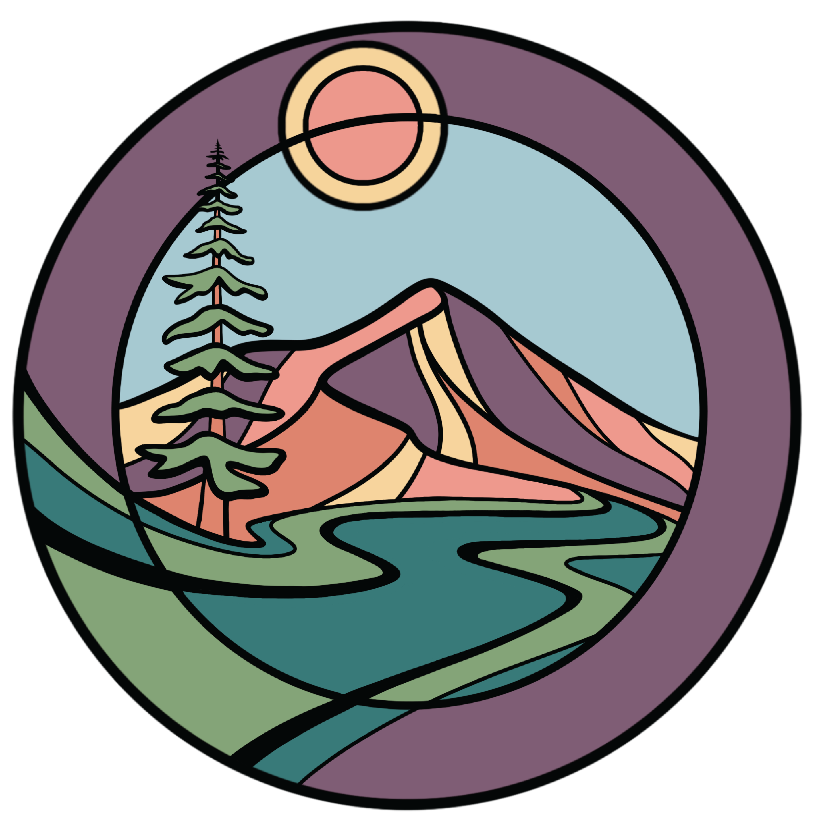 Good Company logo includes purple, yellow and green colors with a mountain, a pine, and a sun drawing at the top.